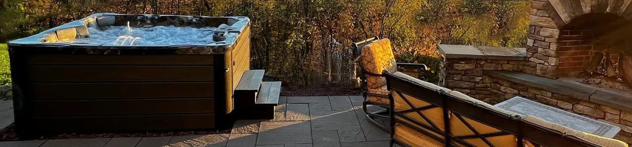 pdc spas luxury hot tub on patio