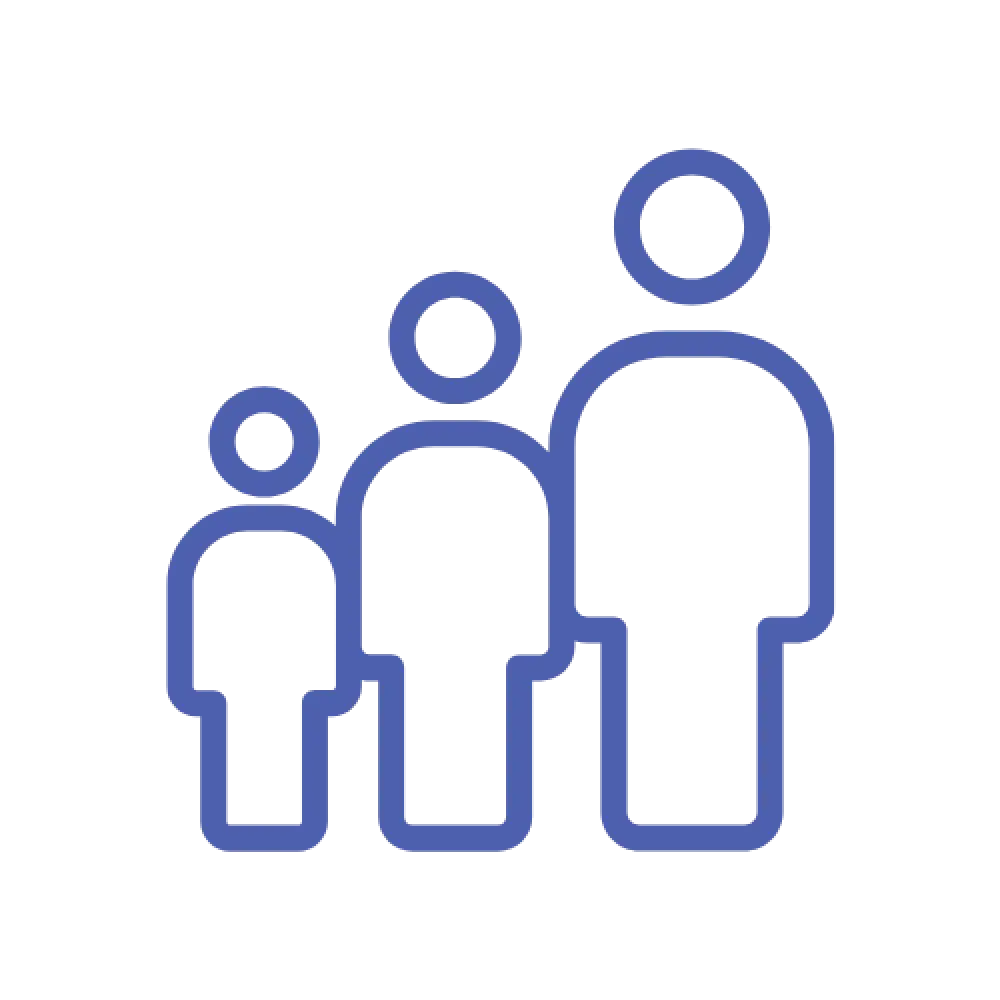 three person family graphic
