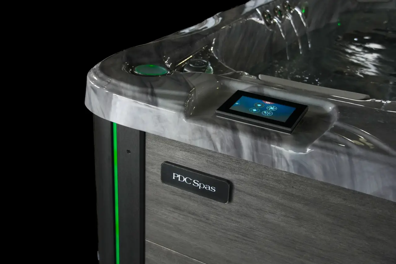 light grey hot tub cabinet