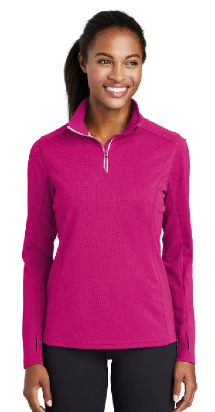 Sport-Tek® Ladies Sport-Wick® Textured 1/4-Zip Pullover - LST860