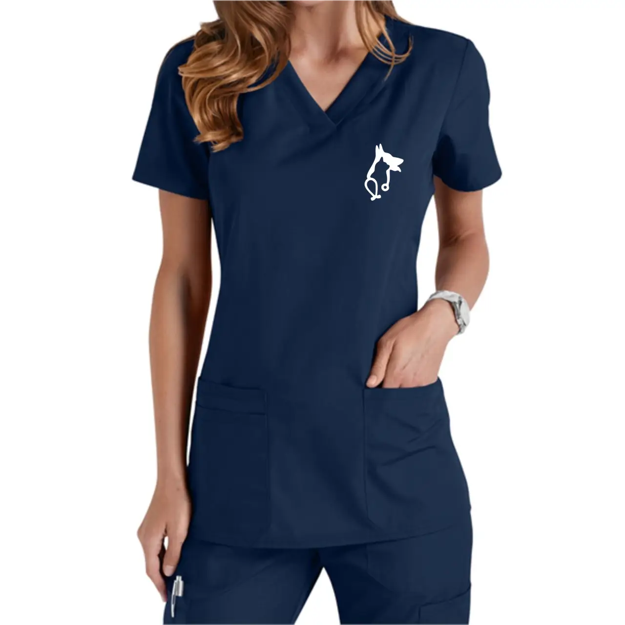 Cherokee® Women's V-neck Knit Panel Scrub Top - WW645