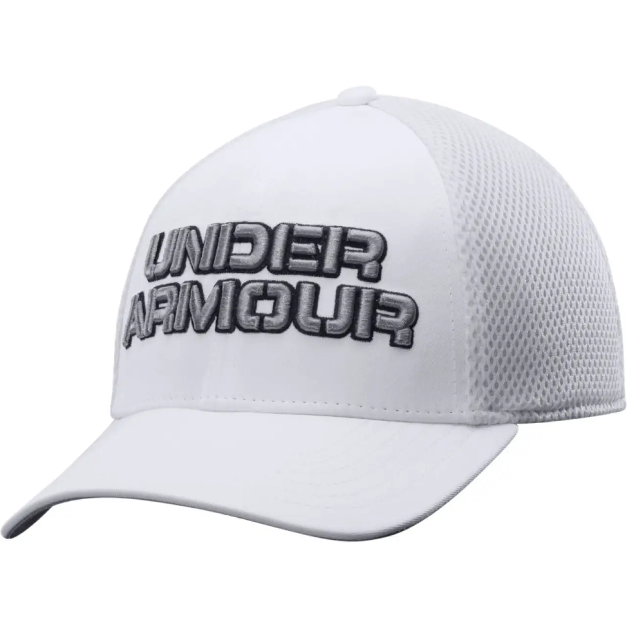 UA White Training Mesh Stretch Fit Cap