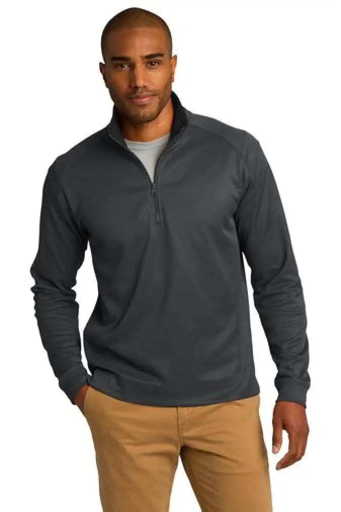 Vertical Texture 1/4-Zip Pullover - K805 - Iron Grey/Black