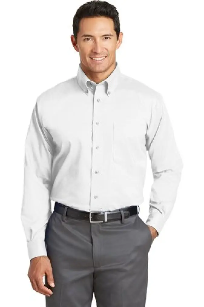 Tall Nailhead Non-Iron Shirt - TLRH37 - White