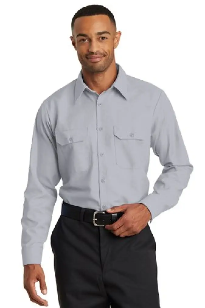 Long Sleeve Solid Ripstop Shirt - SY50 - Grey