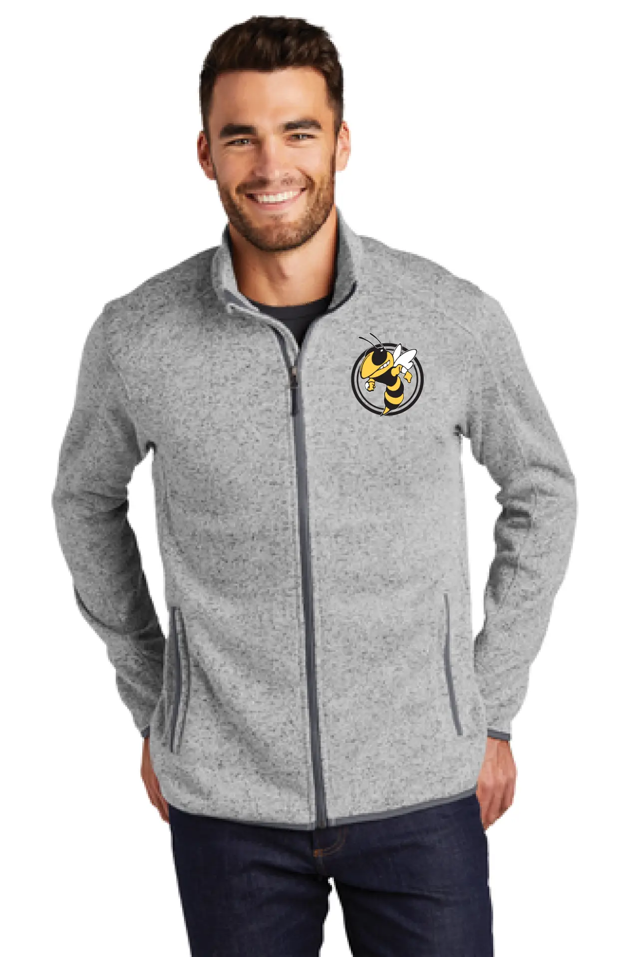 Men's Port Authority Fleece Jacket with Embroidered Mascot