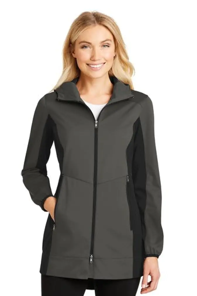 Hooded Soft Shell Jacket - L719 - Grey Steel/Deep Black