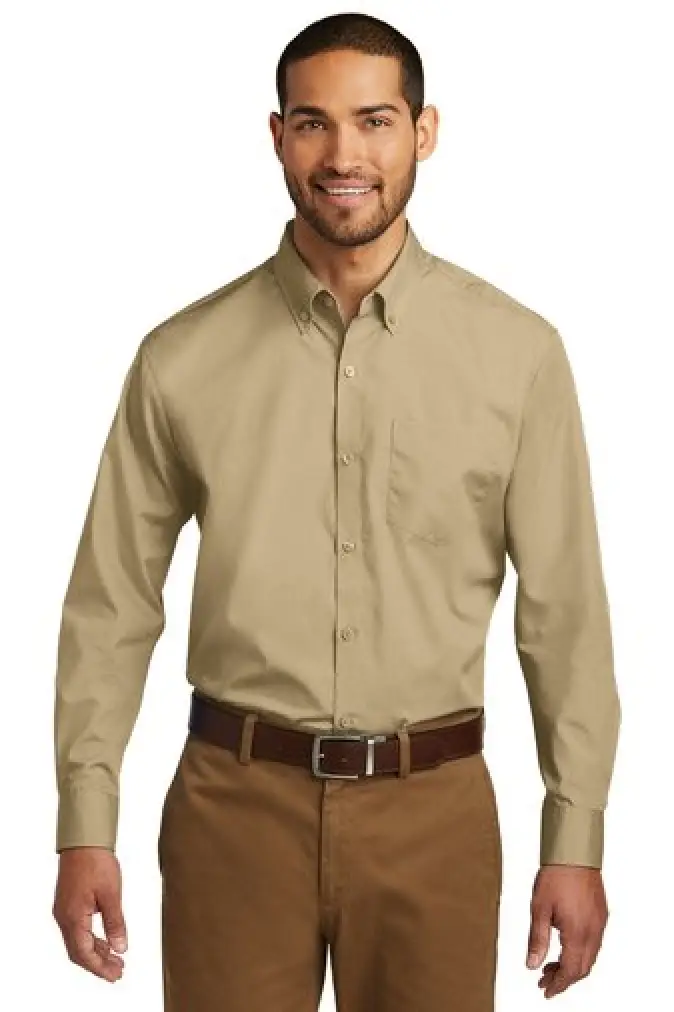 Port Authority® Long Sleeve Carefree Poplin Shirt - W100
