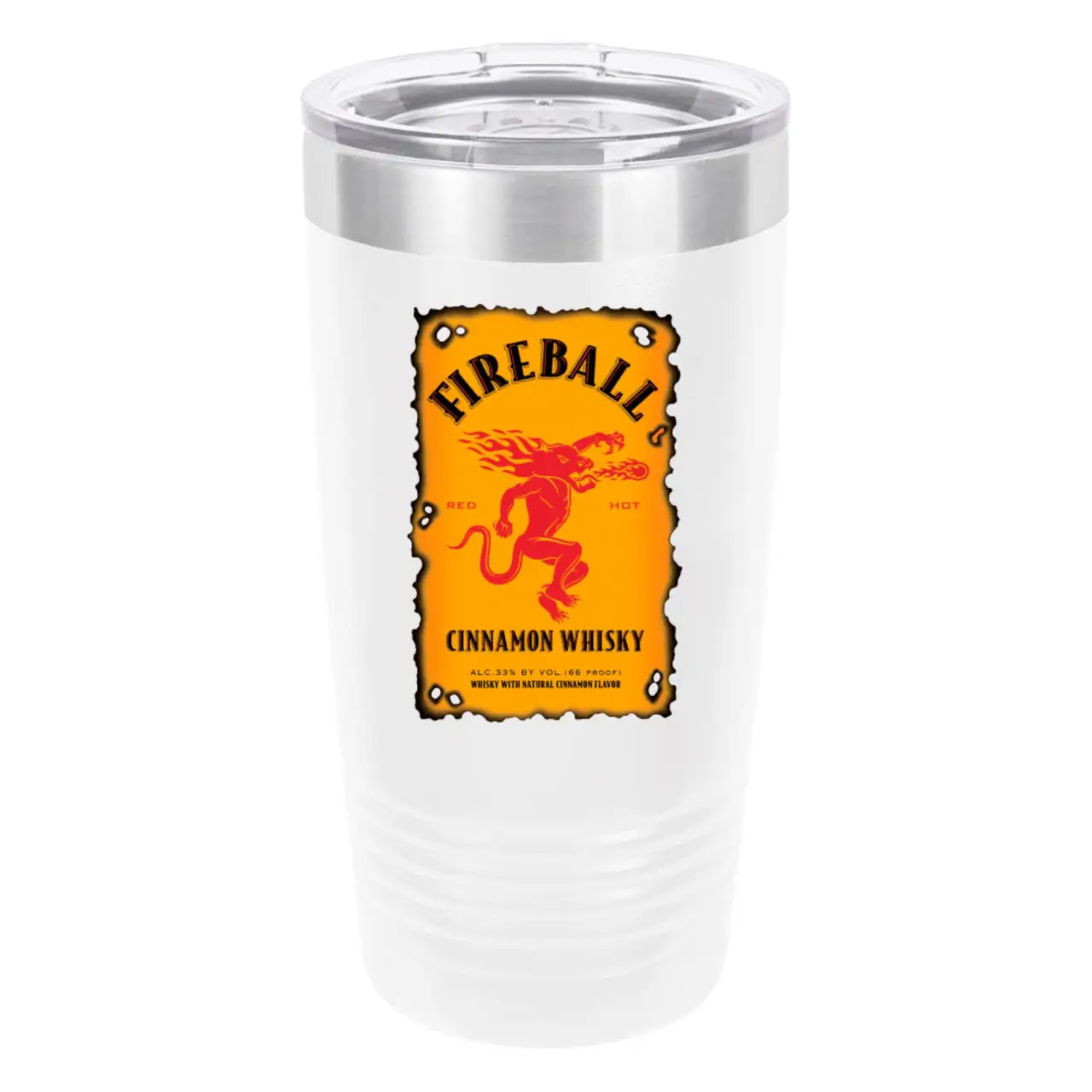 Polar Camel Fireball 20oz Tumbler - Ringneck Stainless Steel Tumbler Insulated Cup - Vacuum Insulated Tumbler with Clear Lid - Great Travel Tumbler - Premium Quality Stainless Steel Tumblers