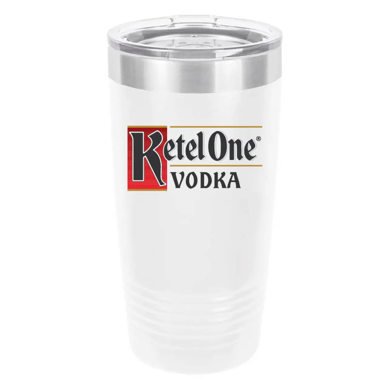 Polar Camel Ketel One Logo 20oz Tumbler - Ringneck Stainless Steel Tumbler Insulated Cup - Vacuum Insulated Tumbler with Clear Lid - Great Travel Tumbler - Premium Quality Stainless Steel Tumblers