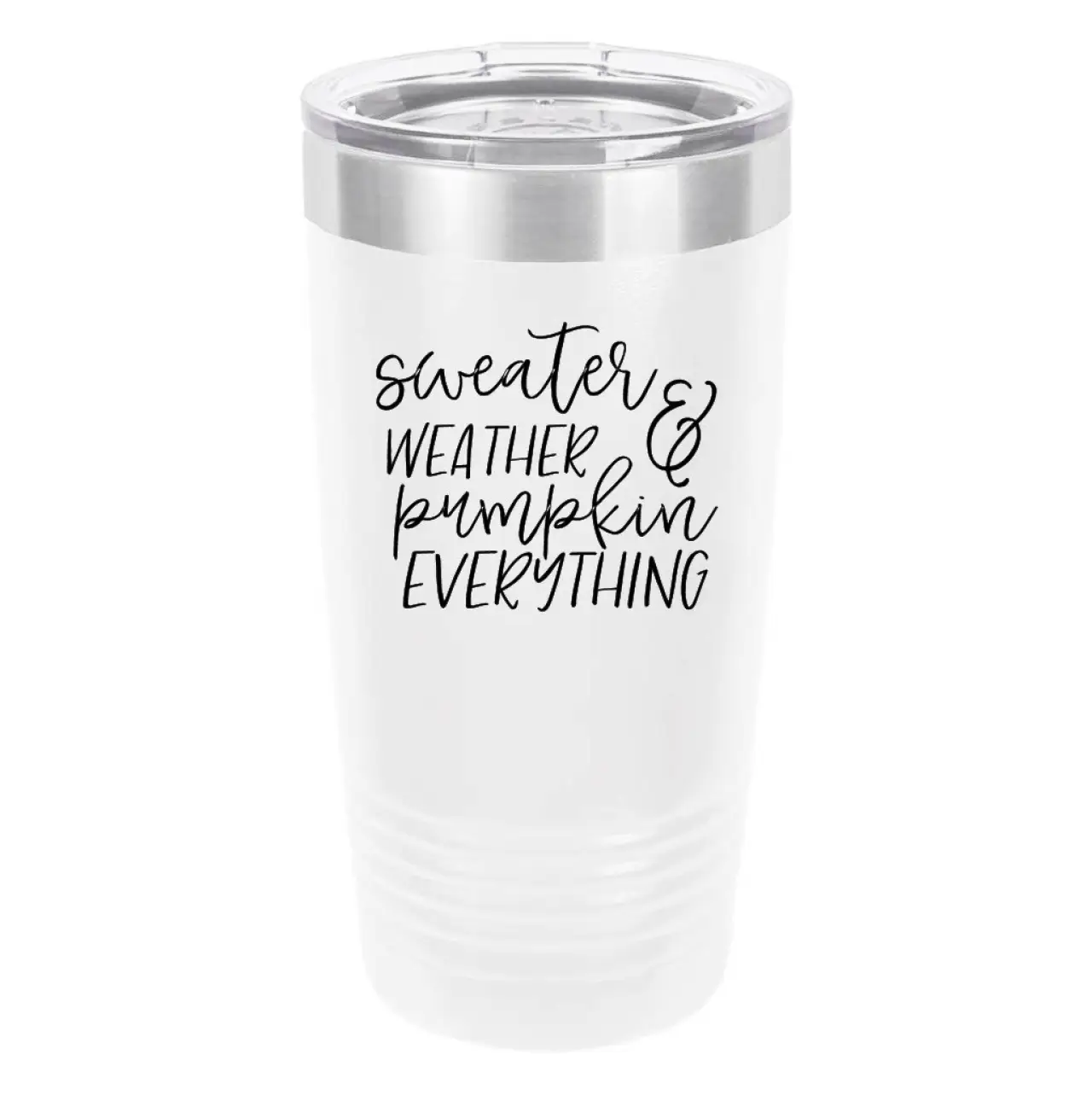 Polar Camel Sweater Weather 20oz Tumbler - Ringneck Stainless Steel Tumbler Insulated Cup - Vacuum Insulated Tumbler with Clear Lid - Great Travel Tumbler - Premium Quality Stainless Steel Tumblers