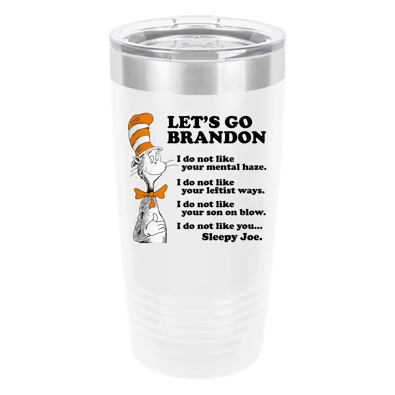 Polar Camel Lets Go Brandon Funny 20oz Tumbler - Ringneck Stainless Steel Tumbler Insulated Cup - Vacuum Insulated Tumbler with Clear Lid - Great Travel Tumbler Premium Quality Stainless Steel Tumbler