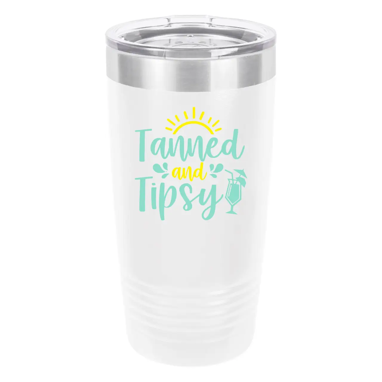 Polar Camel Tanned & Tipsy 20oz Tumbler - Ringneck Stainless Steel Tumbler Insulated Cup - Vacuum Insulated Tumbler with Clear Lid - Great Travel Tumbler Premium Quality Stainless Steel Tumbler