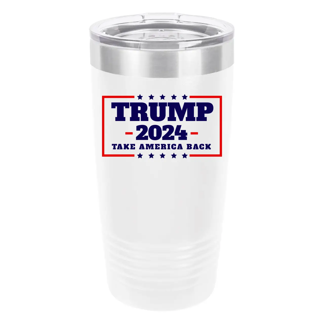 Polar Camel Trump 2024 Take America Back 20oz Tumbler - Ringneck Stainless Steel Tumbler Insulated Cup - Vacuum Insulated Tumbler with Clear Lid - Great Travel Tumbler Premium Quality Stainless Steel Tumbler