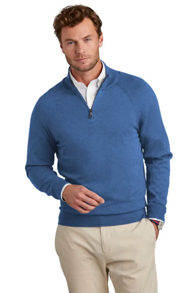 BB18402 Brooks Brothers® Cotton Stretch 1/4-Zip Sweater
