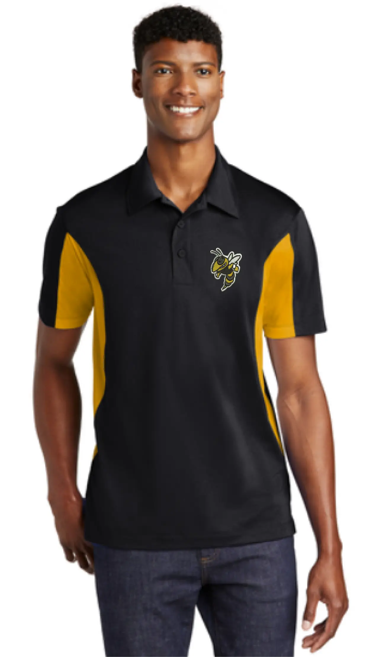 Sport-Tek® Side Blocked Micropique Sport-Wick® Polo with Embroidered Mascot