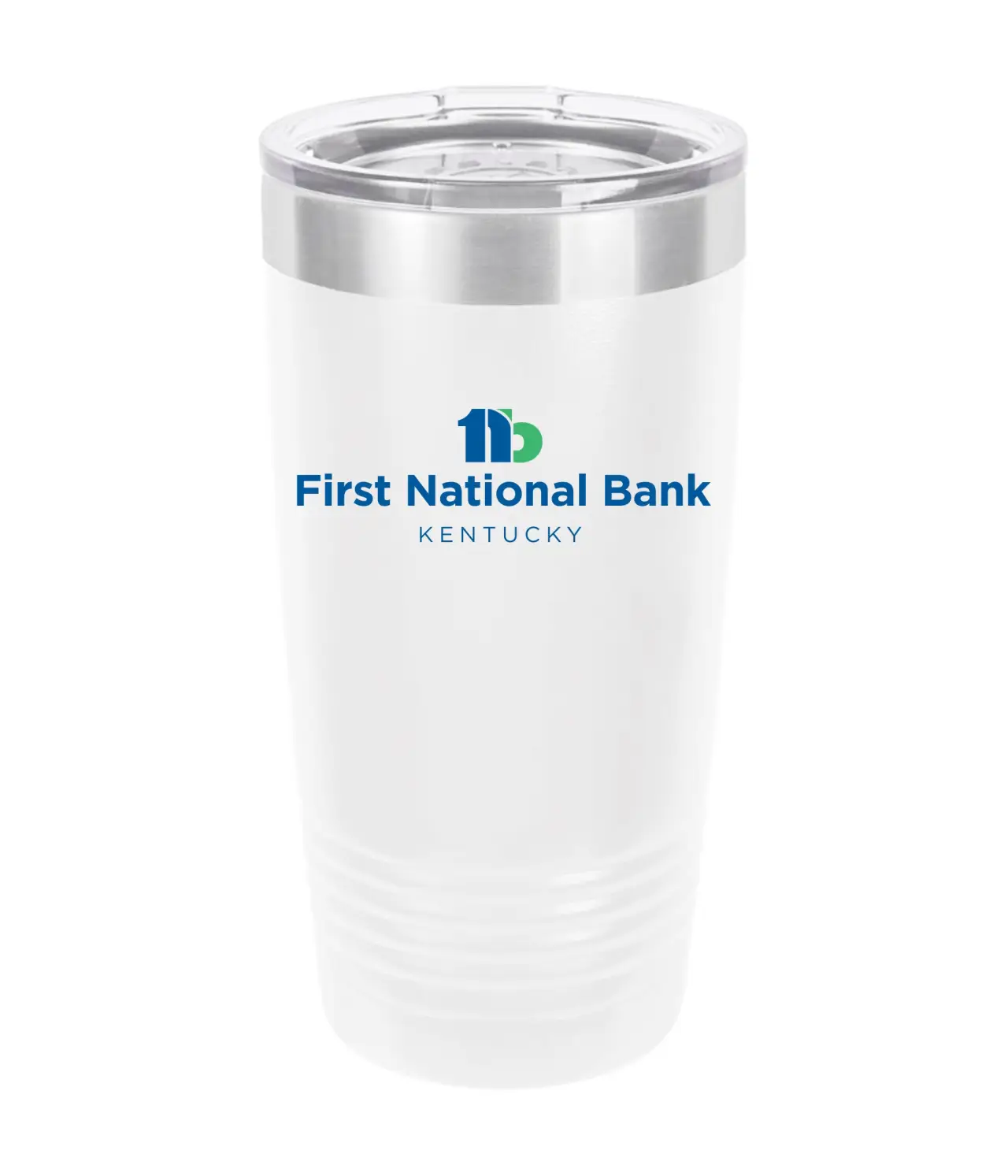 First National Bank Polar Camel 20 oz. Ringneck Vacuum Insulated Tumbler w/Clear Lid LTM7214