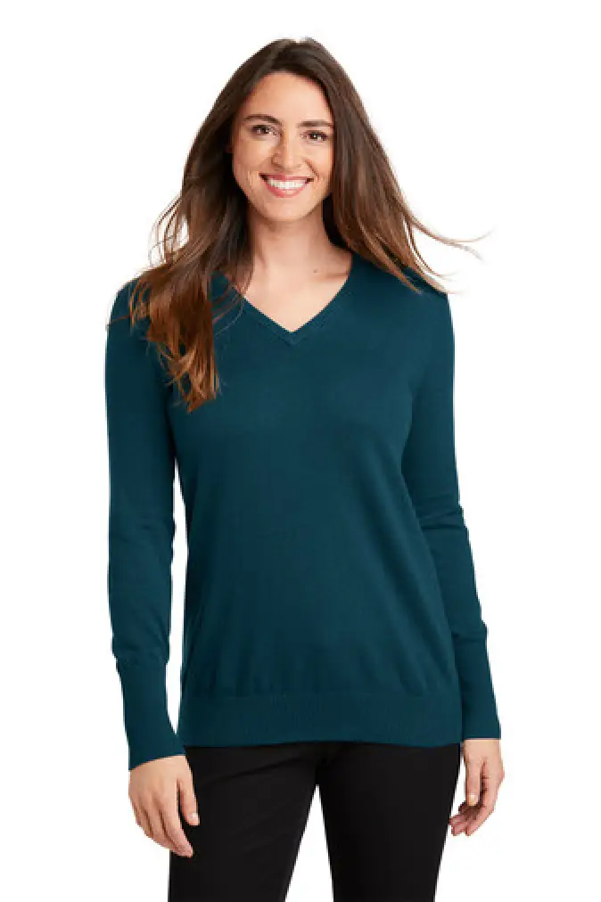 LSW285 Port Authority® Ladies V-Neck Sweater - TPMECH
