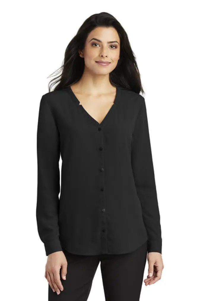 LW700 Port Authority ® Ladies Long Sleeve Button-Front Blouse - TPMECH