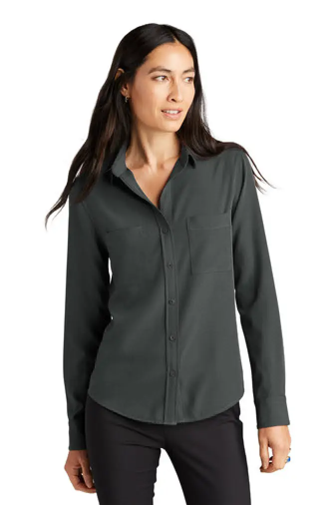 MM2013 Mercer+Mettle™ Women's Stretch Crepe Long Sleeve Camp Blouse