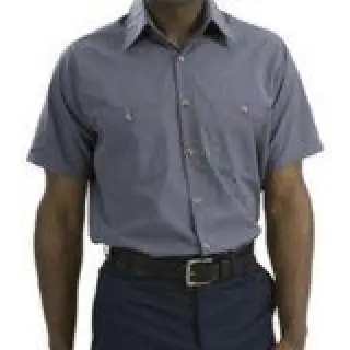 Microcheck Short Sleeve Industrial Work Shirts