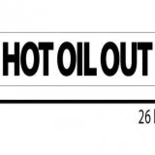 Hot Oil Out Reflective Sticker - Black Lettering