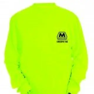 Safety Yellow Pocket Long Sleeve Front Left Chest Logo