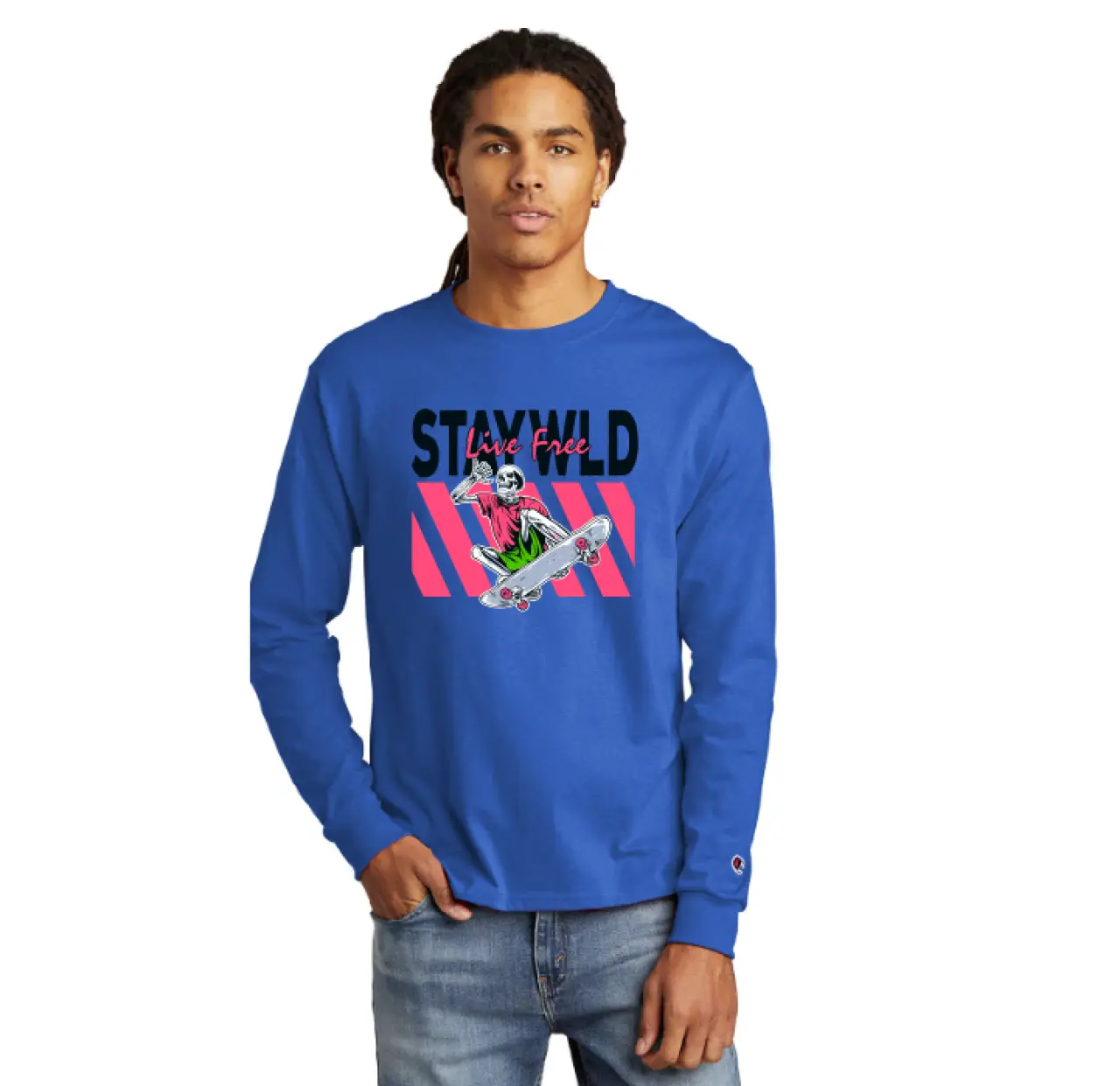 Stay Wild Skating Skeleton Long Sleeve CC8C