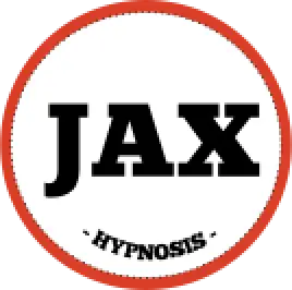 Red-bordered circle with JAX and Hypnosis text inside.