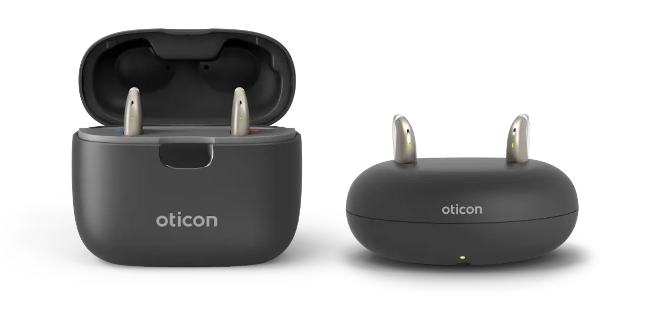 oticon hearing aid and case