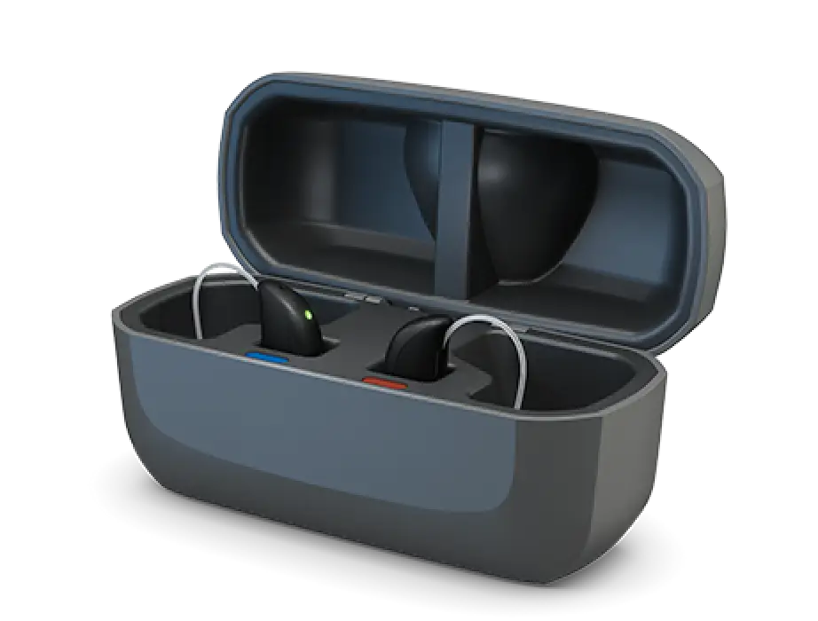 resound hearing aids and case