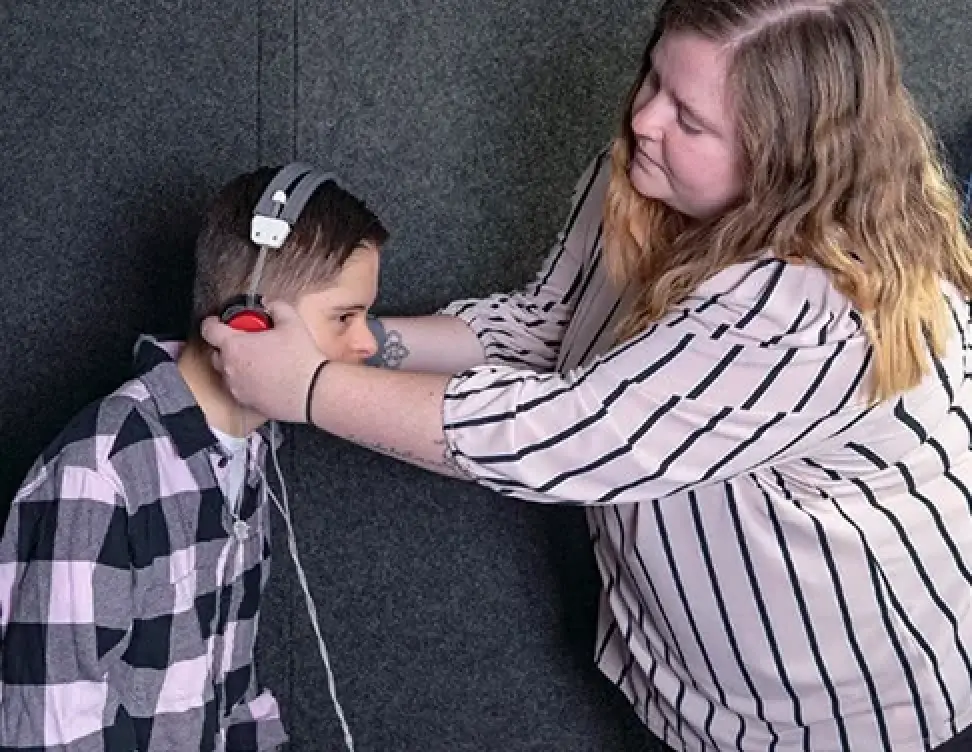 doctor and patient with headphones