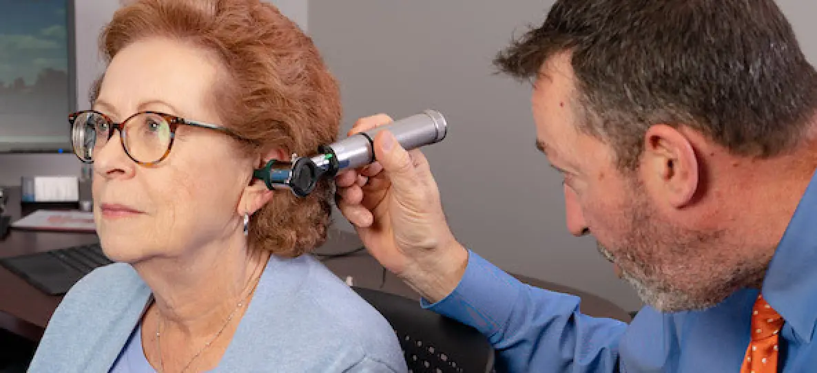 audiologist and hearing patient