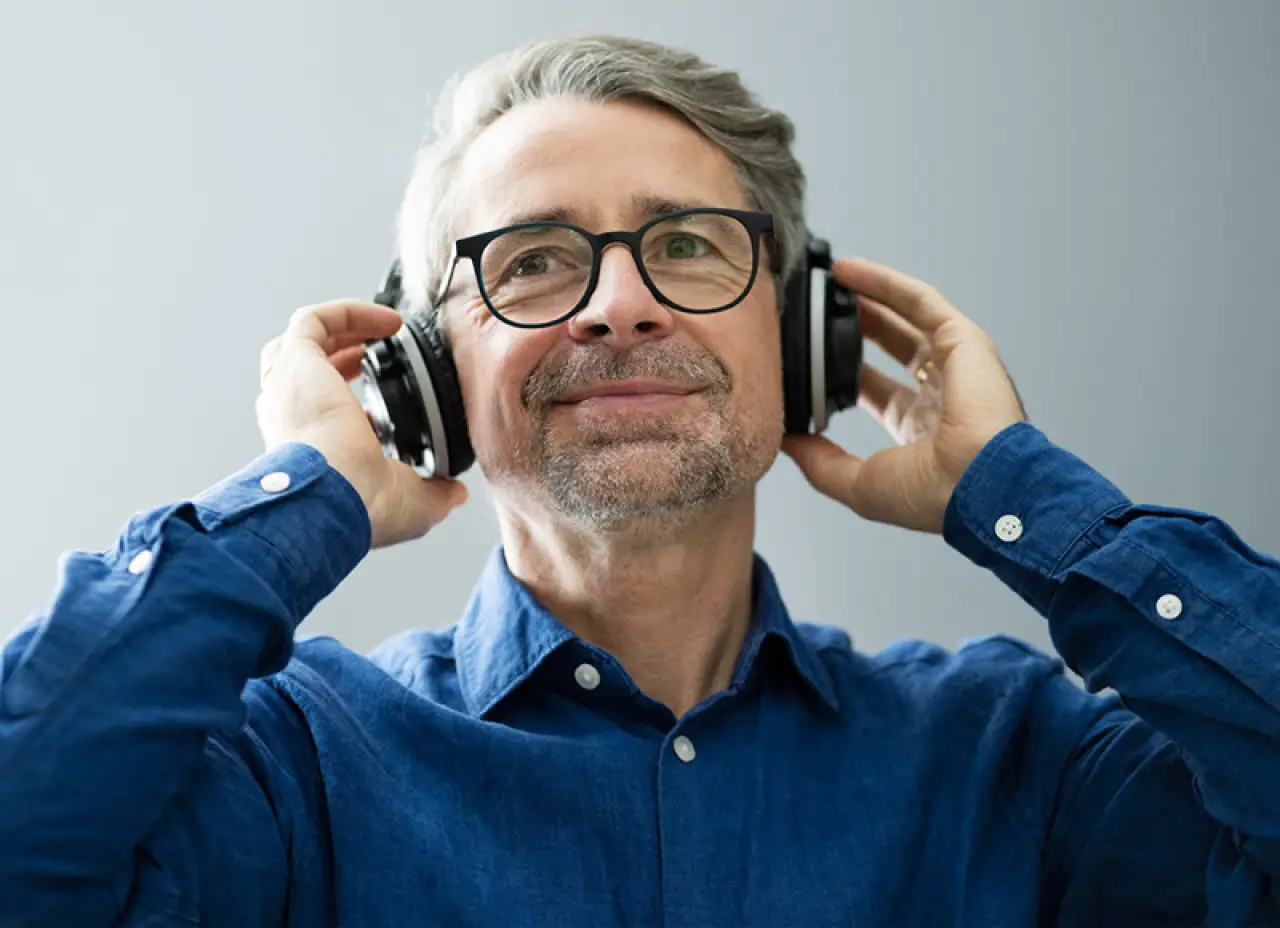 man wearing headphones