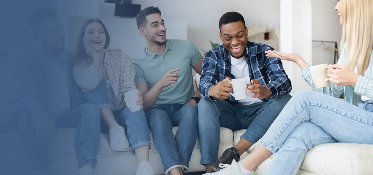 group of friends drinking coffee