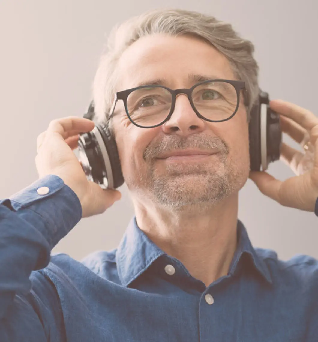 man with headphones