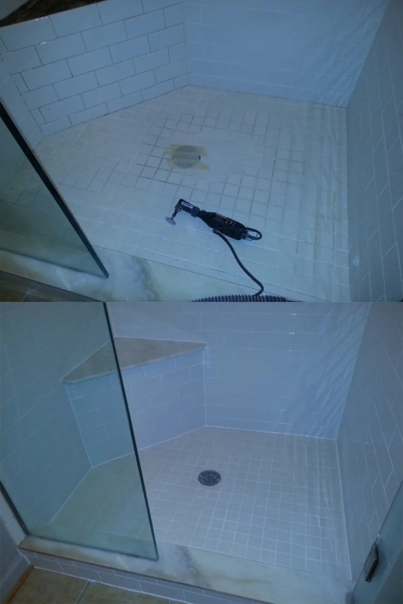 Shower Tile Regrouted