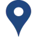 A blue and black location pin