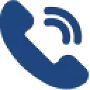 A blue telephone receiver icon, tilted diagonally on a transparent background.
