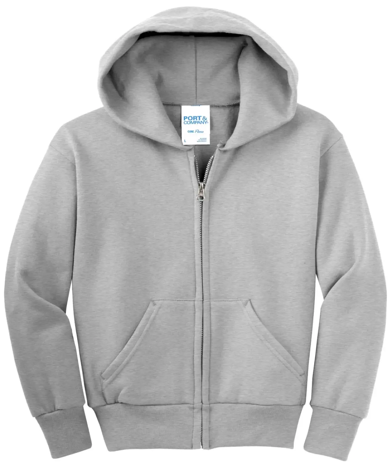 Port & Company Youth Full-Zip Hooded Sweatshirt