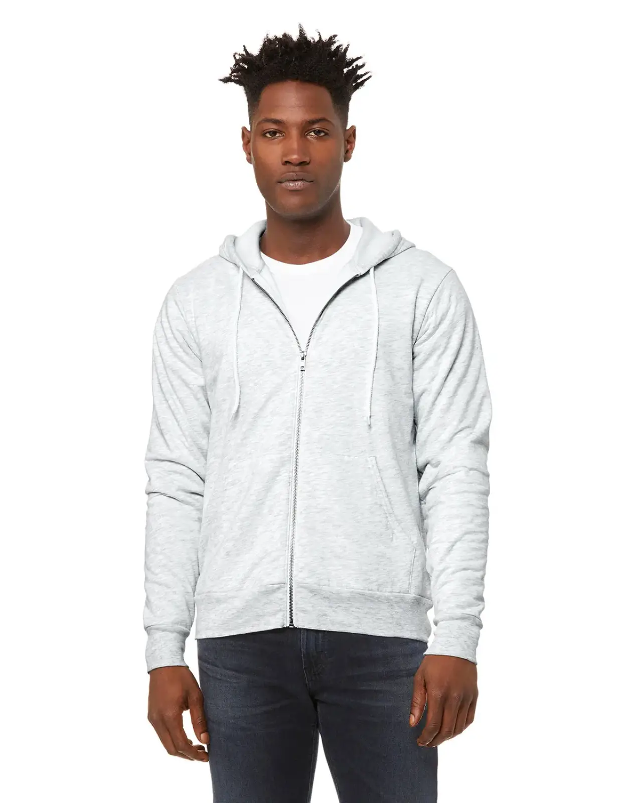 Unisex Poly-Cotton Fleece Full-Zip Hooded Sweatshirt