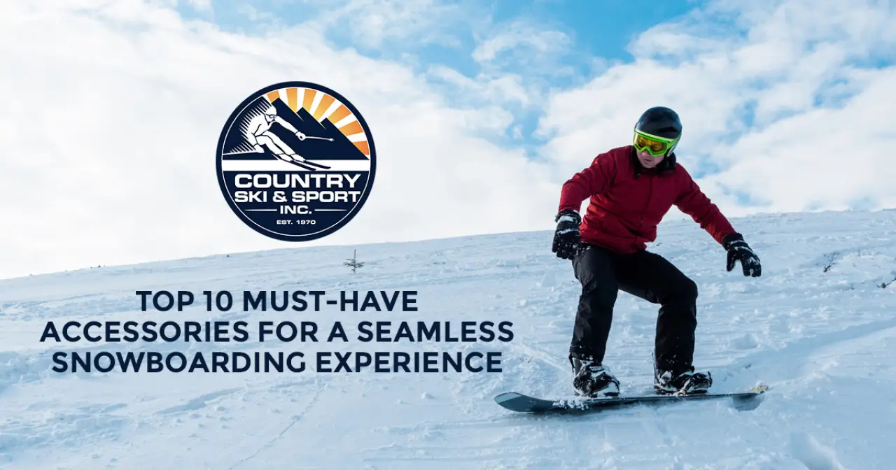 man in red jacket on snowboard down a snowy mountain slope "top ten must-have accessories for a seamless snowboarding experience"