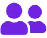 purple two personn silhouette icon