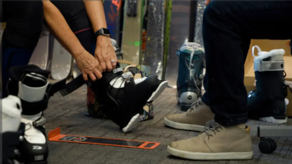 Close up of ski fitting at Westwood Country Ski
