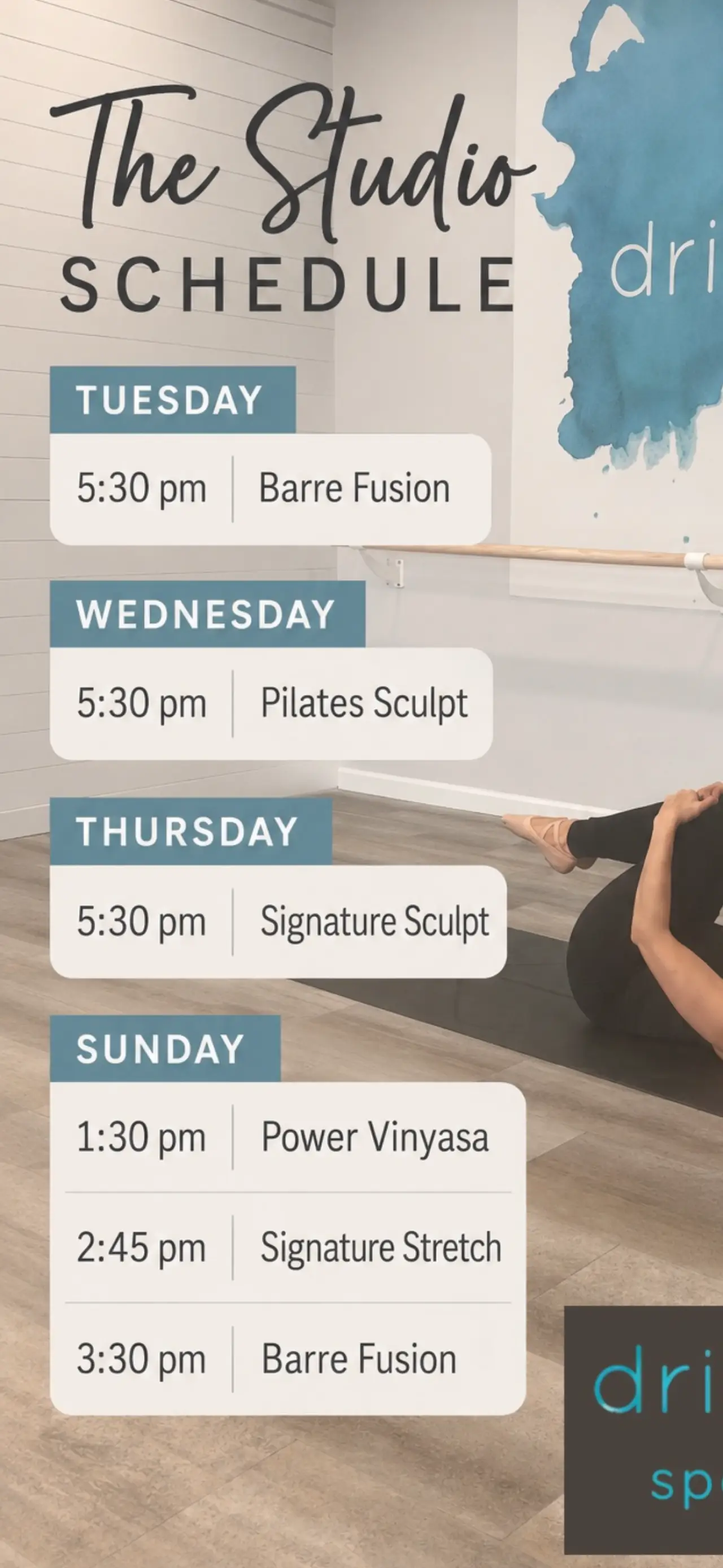 Spencerport studio class schedule