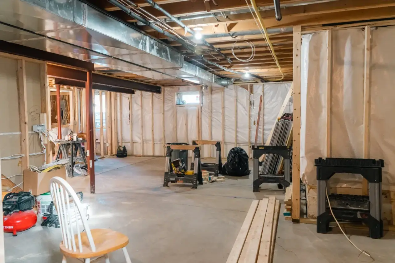 Interior home remodeling project by Class A Construction.