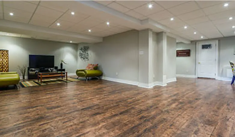 New basement finished by Class A Construction.