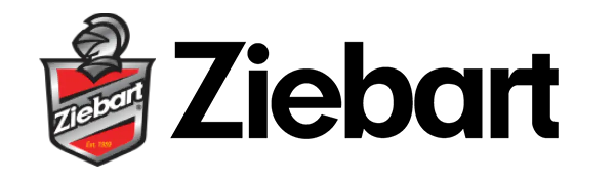Ziebart logo with a shield, knight helmet, and bold black Ziebart text.