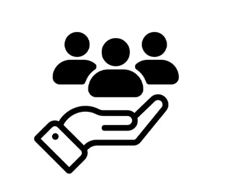 hand supporting people icon