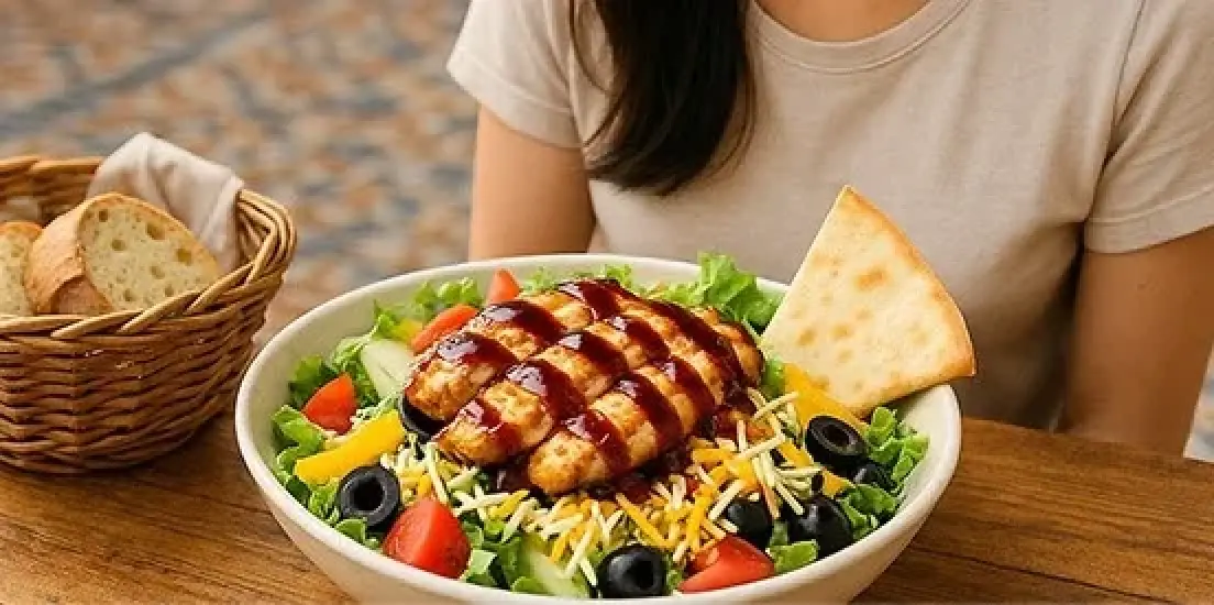 ai generated salad bowl image with chicken